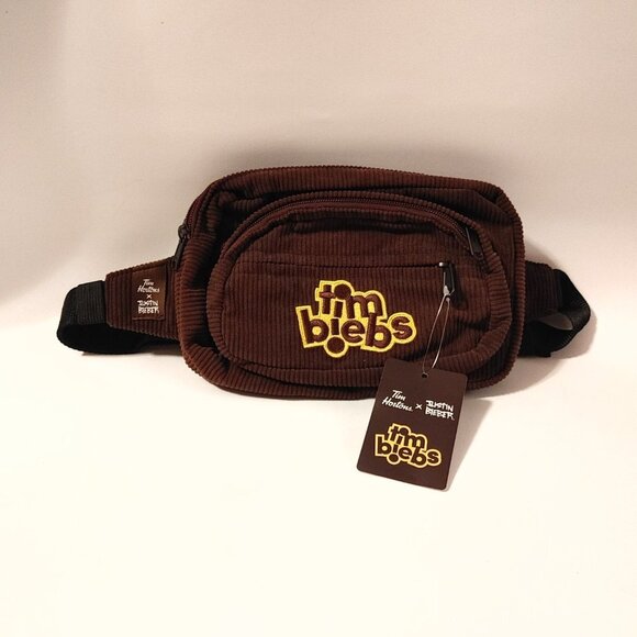 FUN Tim Hortons Tim Biebs Fanny Pack Waist Bag Tims x Justin Bieber Corduroy Bag - Picture 2 of 5